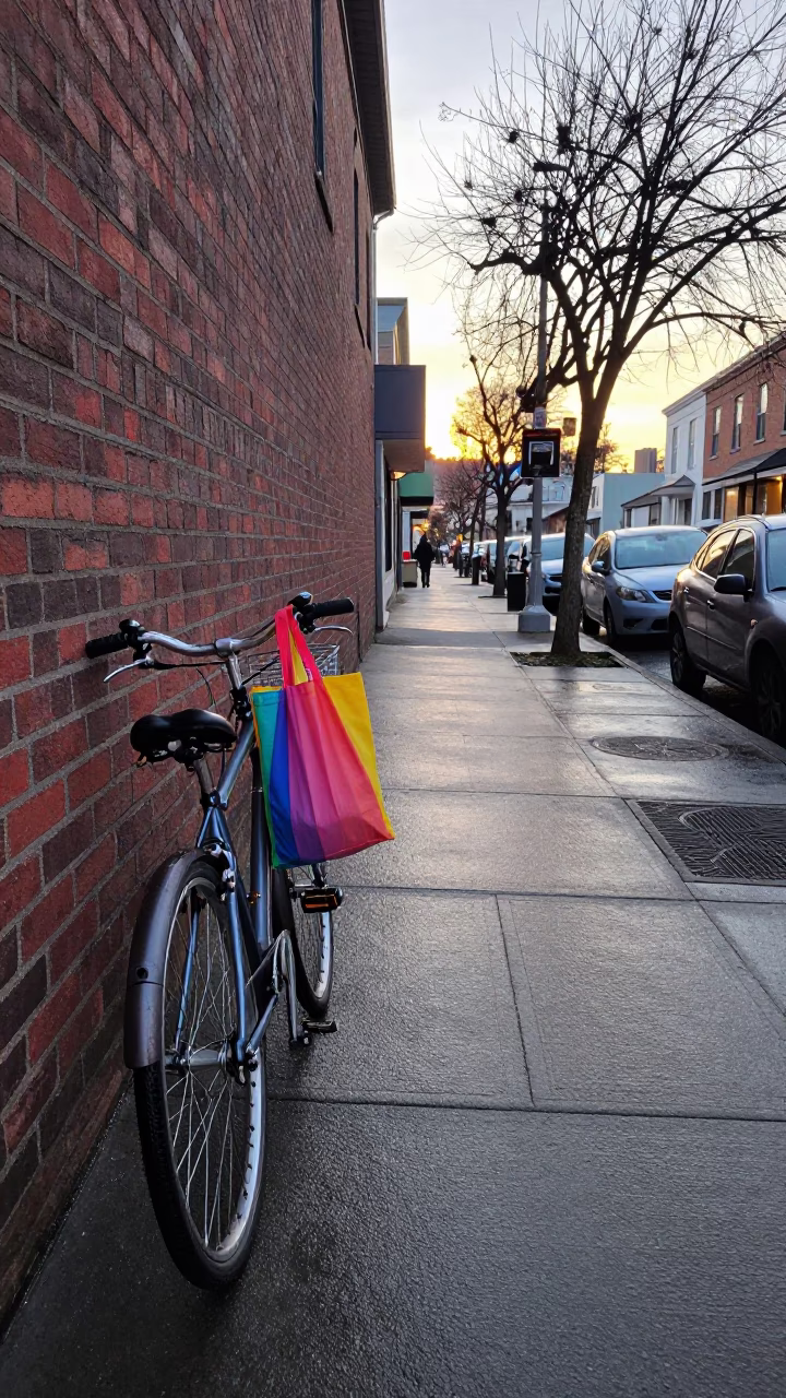 Portland Street Scene at The Early Morning Light in in Portland, Oregon, United States