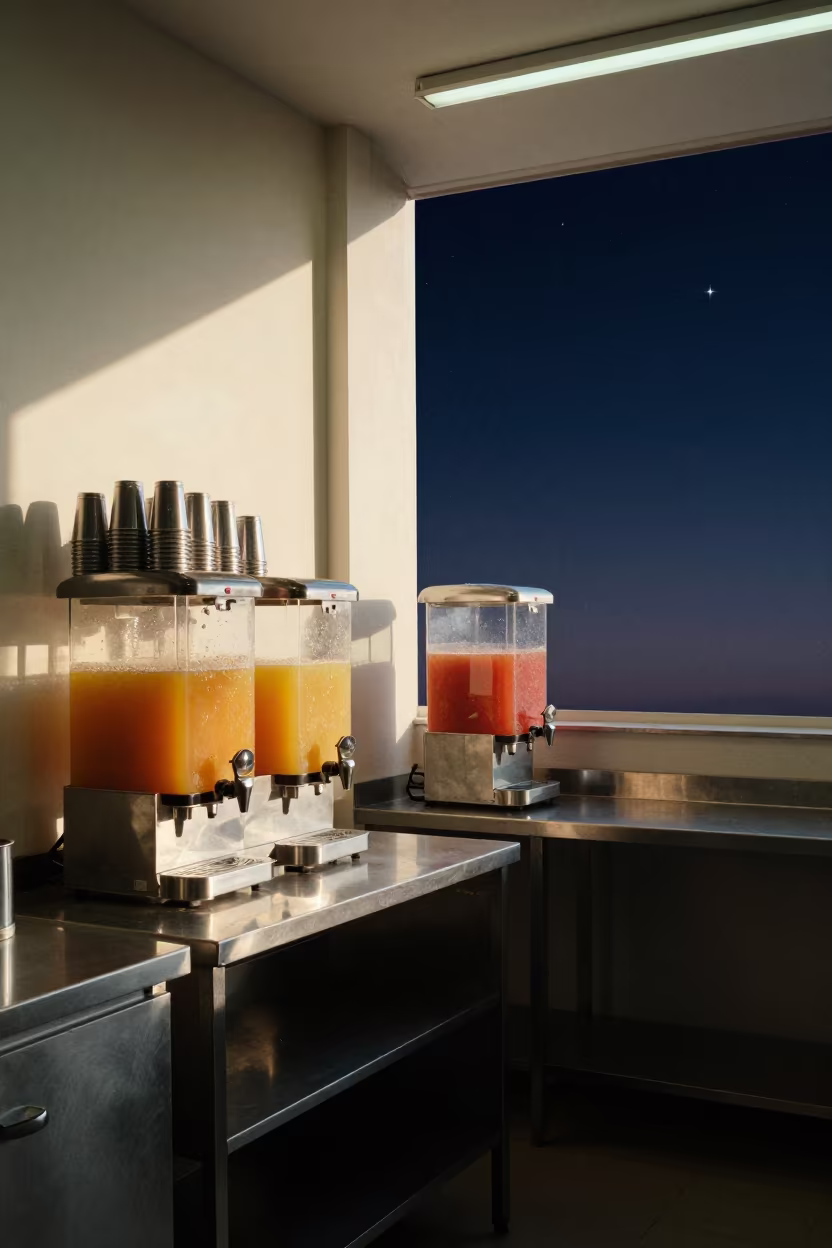 Porto Alegre Juice Station Sky Transition in inside a breakfast room before opening in Porto Alegre