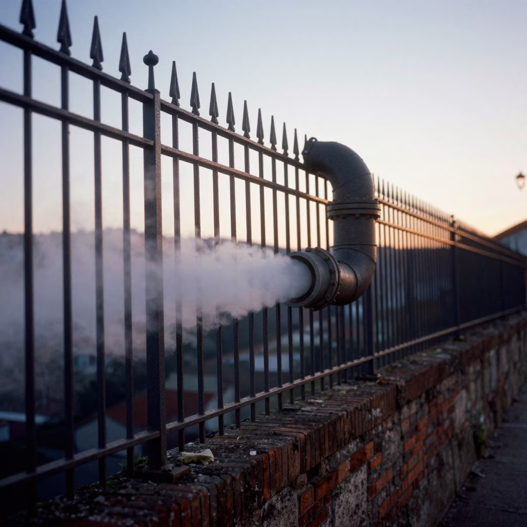 Porto Coated Fence at The Still Hours Before Dawn Light in in Porto, Portugal