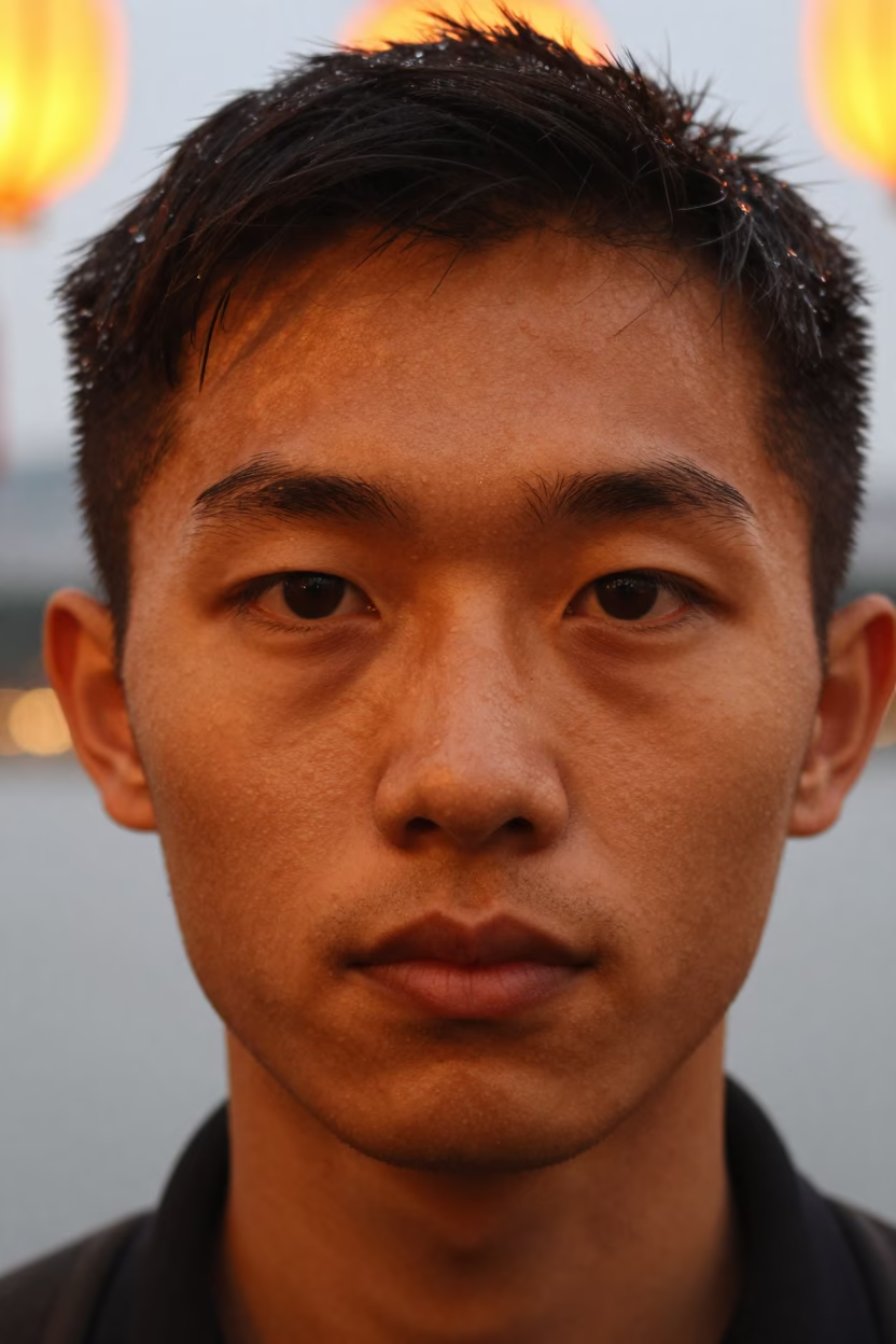 Portrait Under Lantern Light Xiguan Guangzhou in at a harbor edge in Xiguan, Guangzhou
