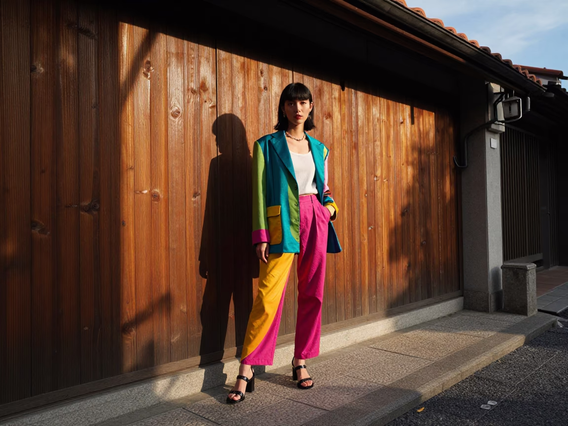 Portrait Street in Tainan at The Early Afternoon Light in in Tainan, Taiwan