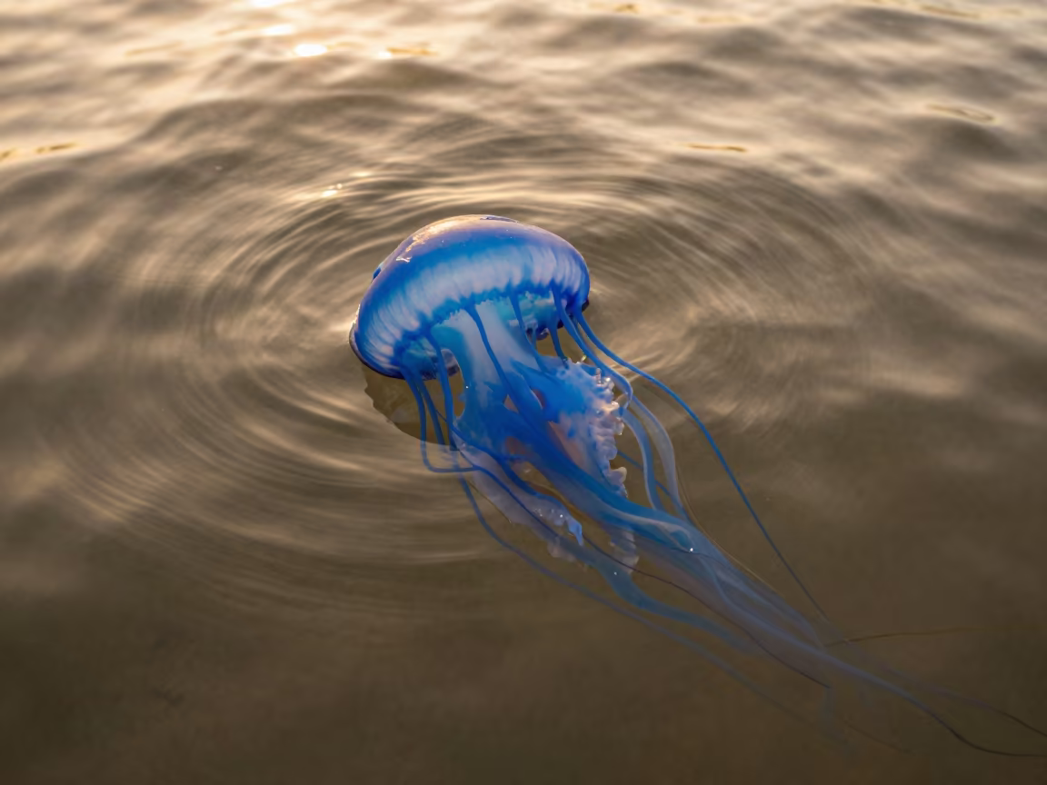 Portuguese man-o-war with trailing tentacles in Pinar del Río in in Pinar del Río