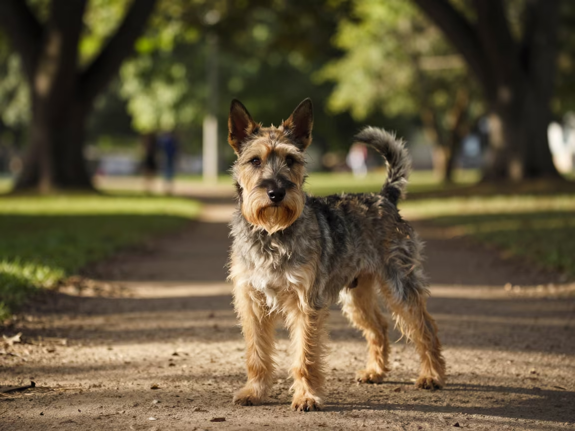 Portuguese Podengo Pequeno on Park Path in Pétion-Ville in along a quiet park path with soft open shade and a clean background in Pétion-Ville