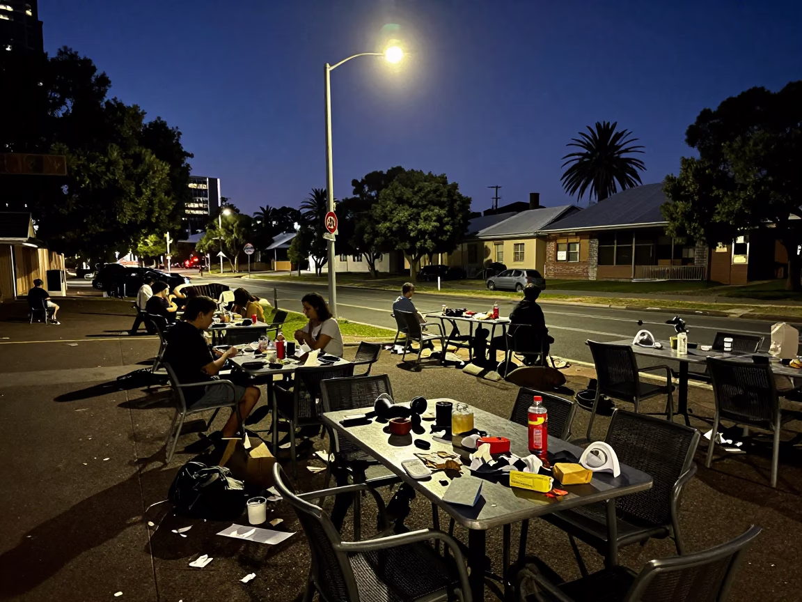 Post-gathering Debris in Adelaide in in Adelaide, South Australia, Australia