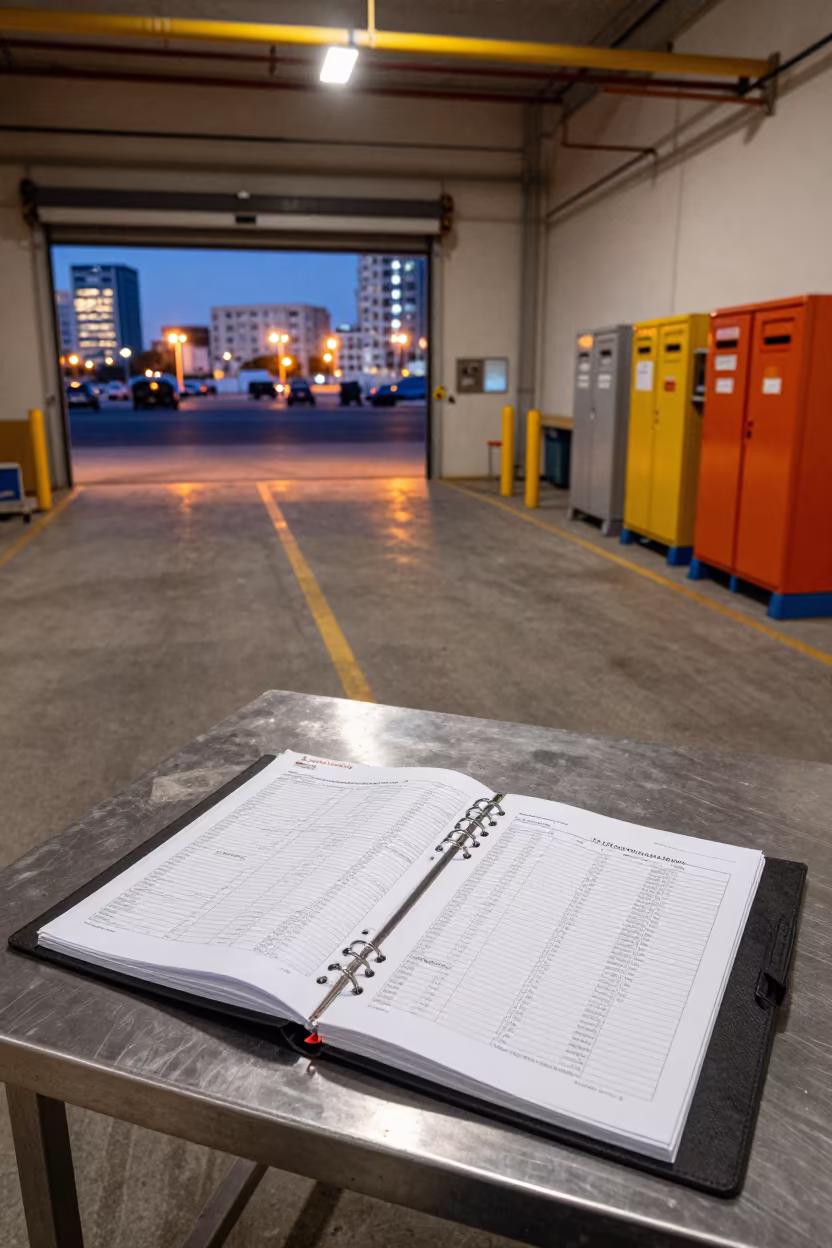 Postal Fleet Binder at Carmel Cross Dock in inside a cross-dock lane near Carmel Market, Tel Aviv