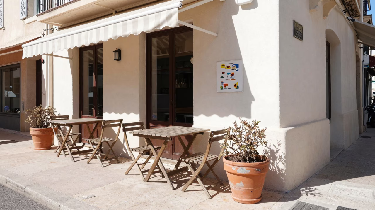 Postcard at Flat Noon Light in Marseille in in Marseille, France