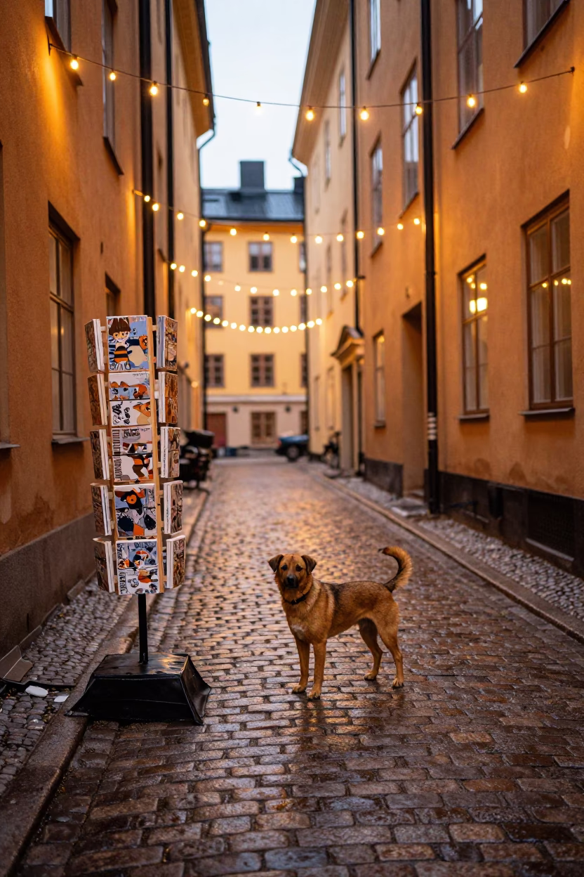Postcard Vendor in Stockholm in in Stockholm, Sweden