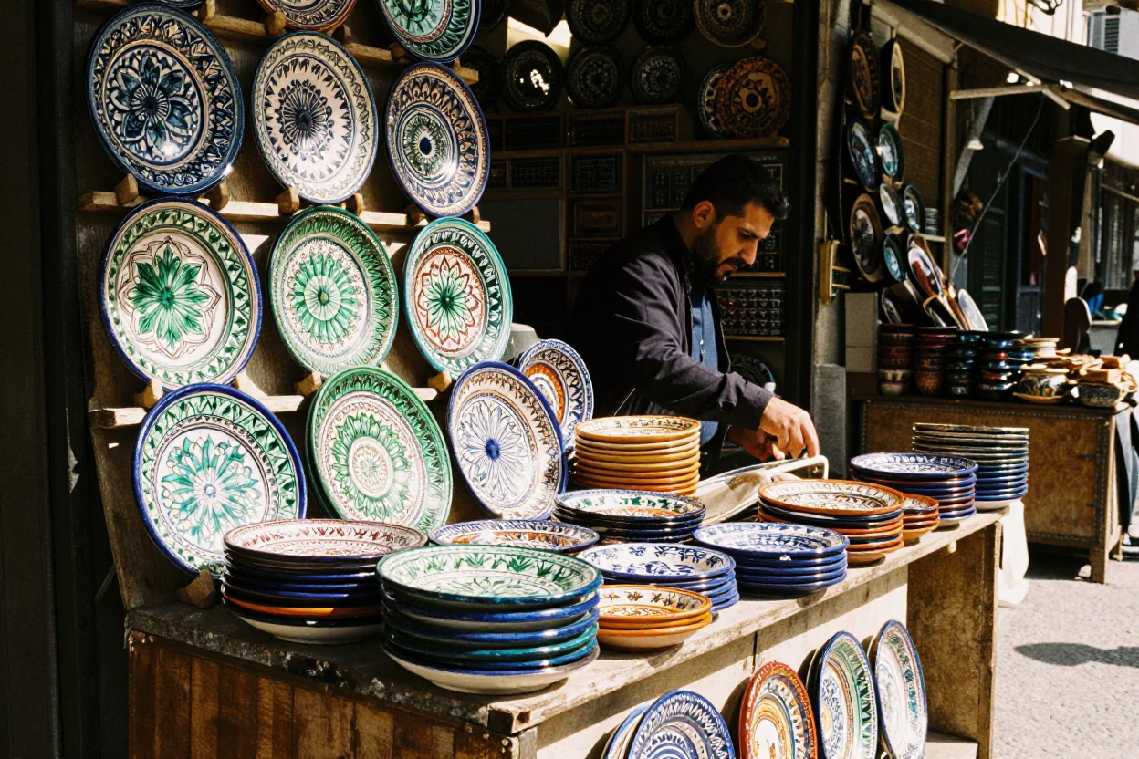 Postcards in Beirut at Midday Light in in Beirut, Lebanon