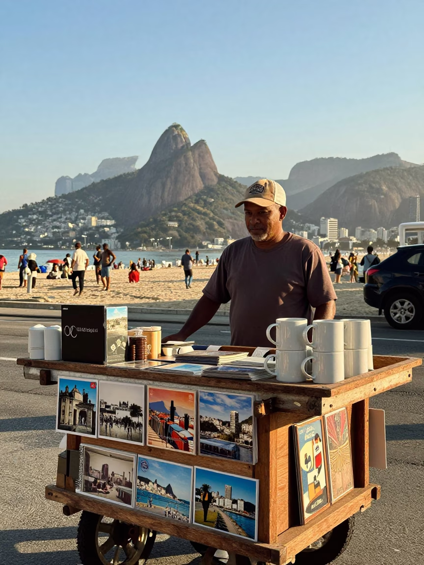 Postcards in Rio De Janeiro at The Early Afternoon Light in in Rio de Janeiro, Brazil
