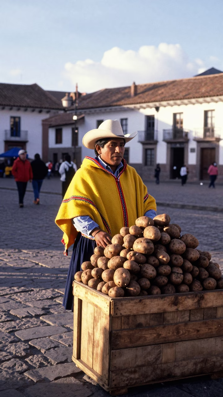 Potato Vendor in Cusco in in Cusco, Peru