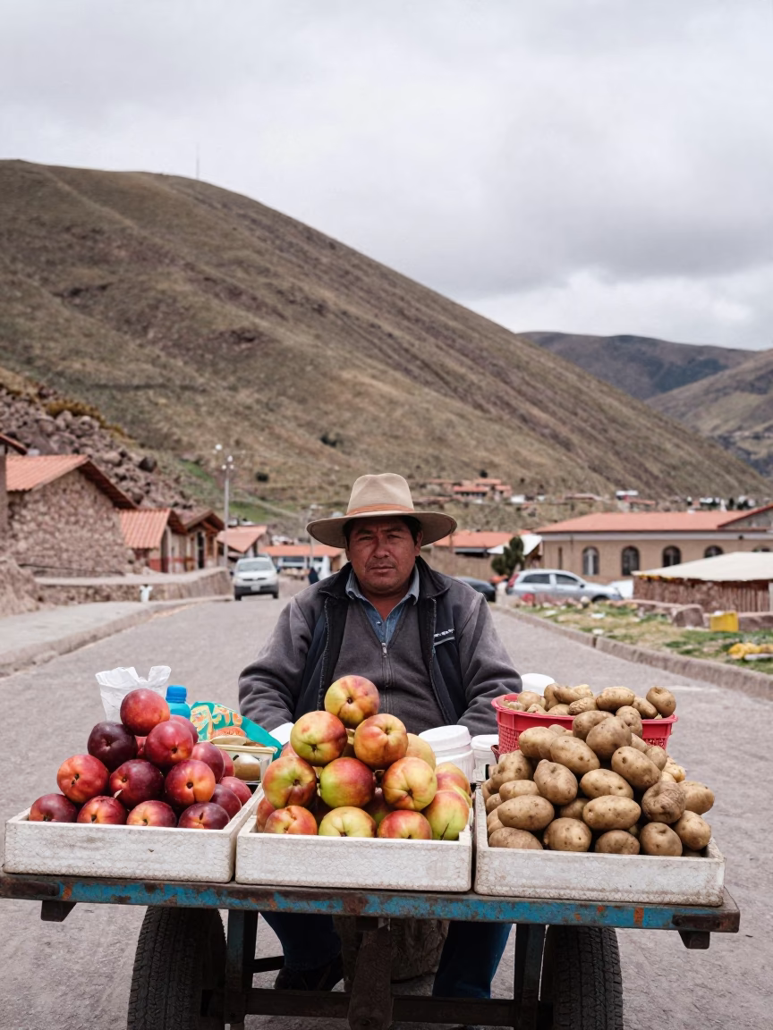 Potatoes in La Paz in in La Paz, Bolivia