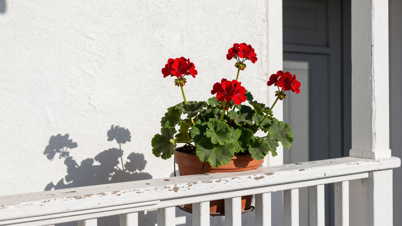 Potted Geraniums in Charleston in in Charleston, United States