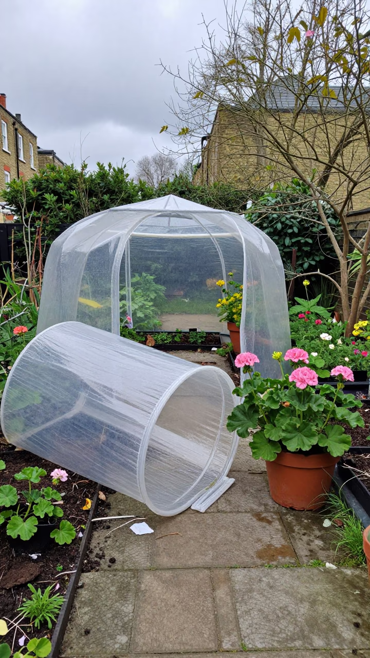 Potted Geraniums in London in in London, United Kingdom
