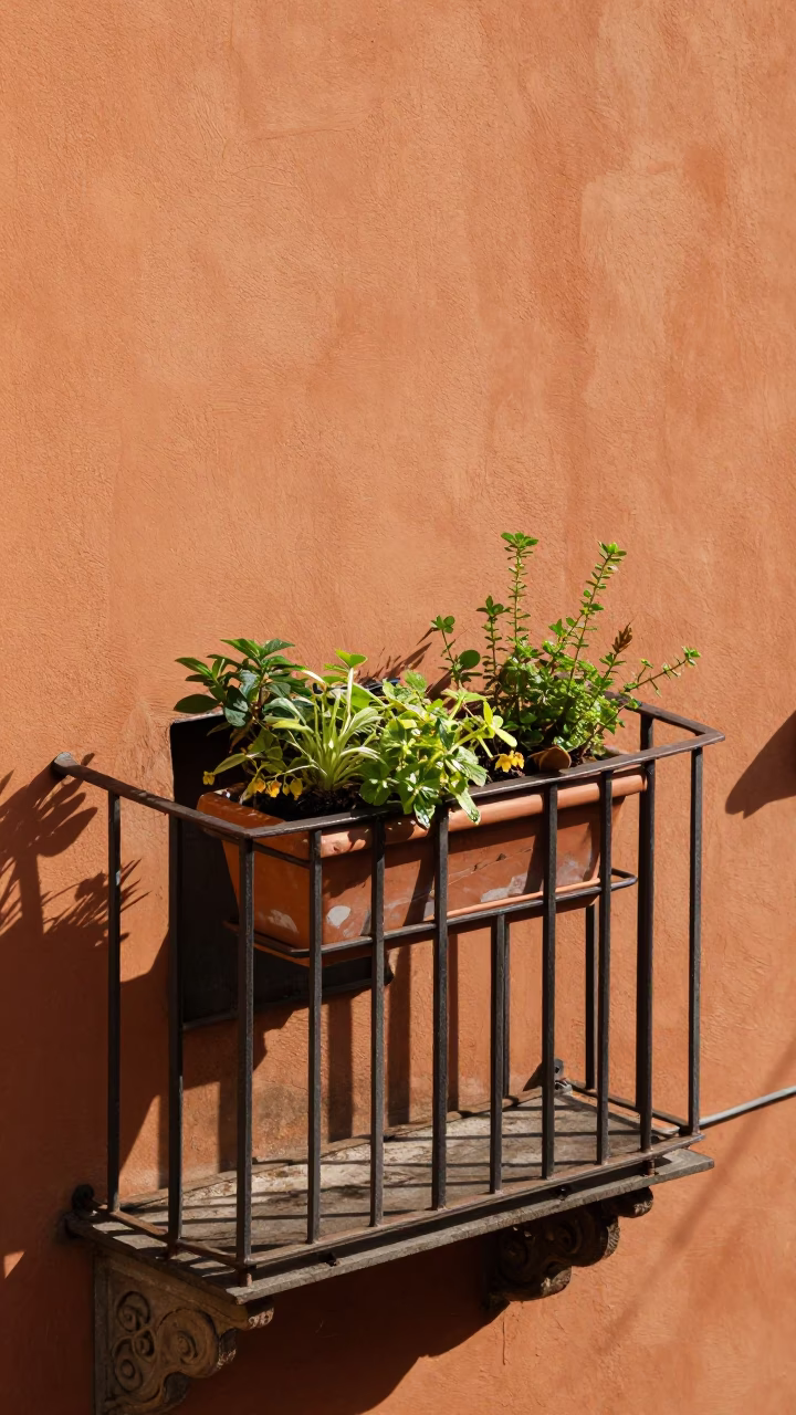Potted Herbs in Bologna in in Bologna, Italy