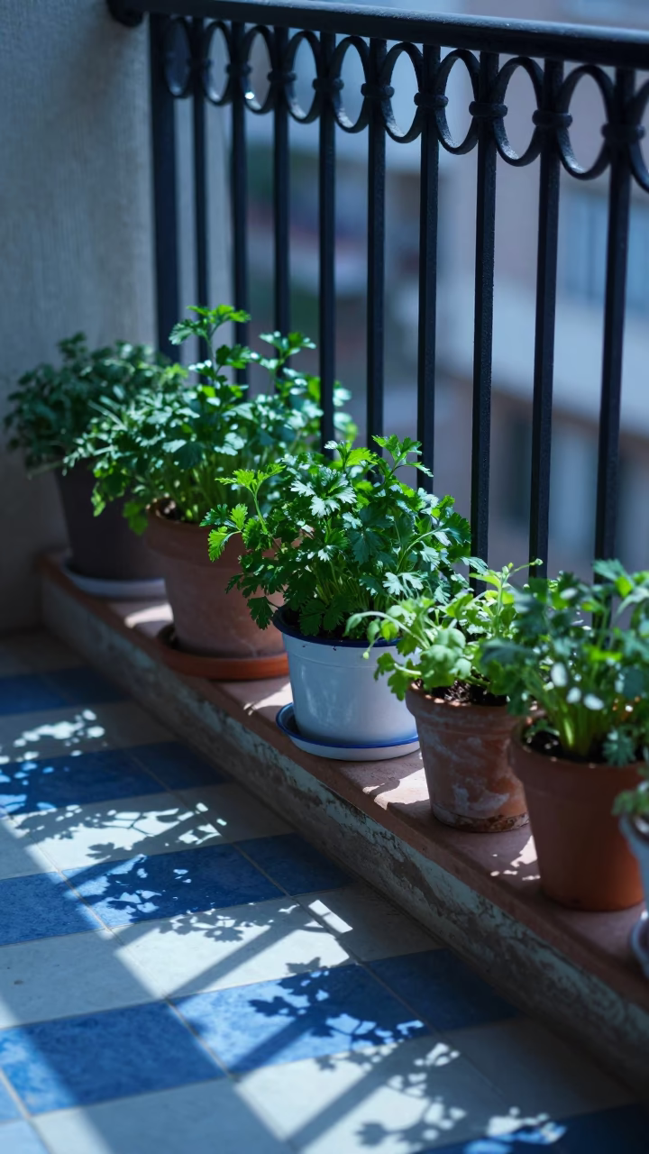 Potted Herbs in Izmir in in Izmir, Turkey