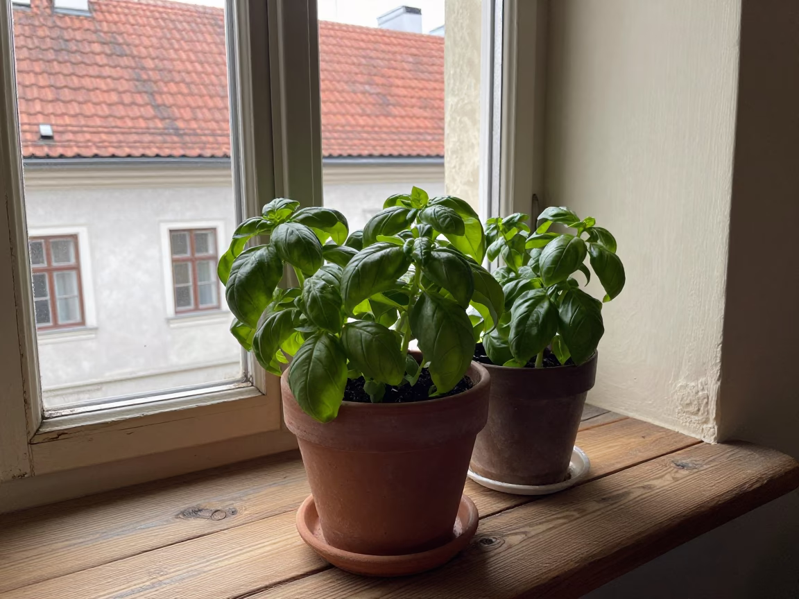 Potted Herbs in Krakow in in Krakow, Poland