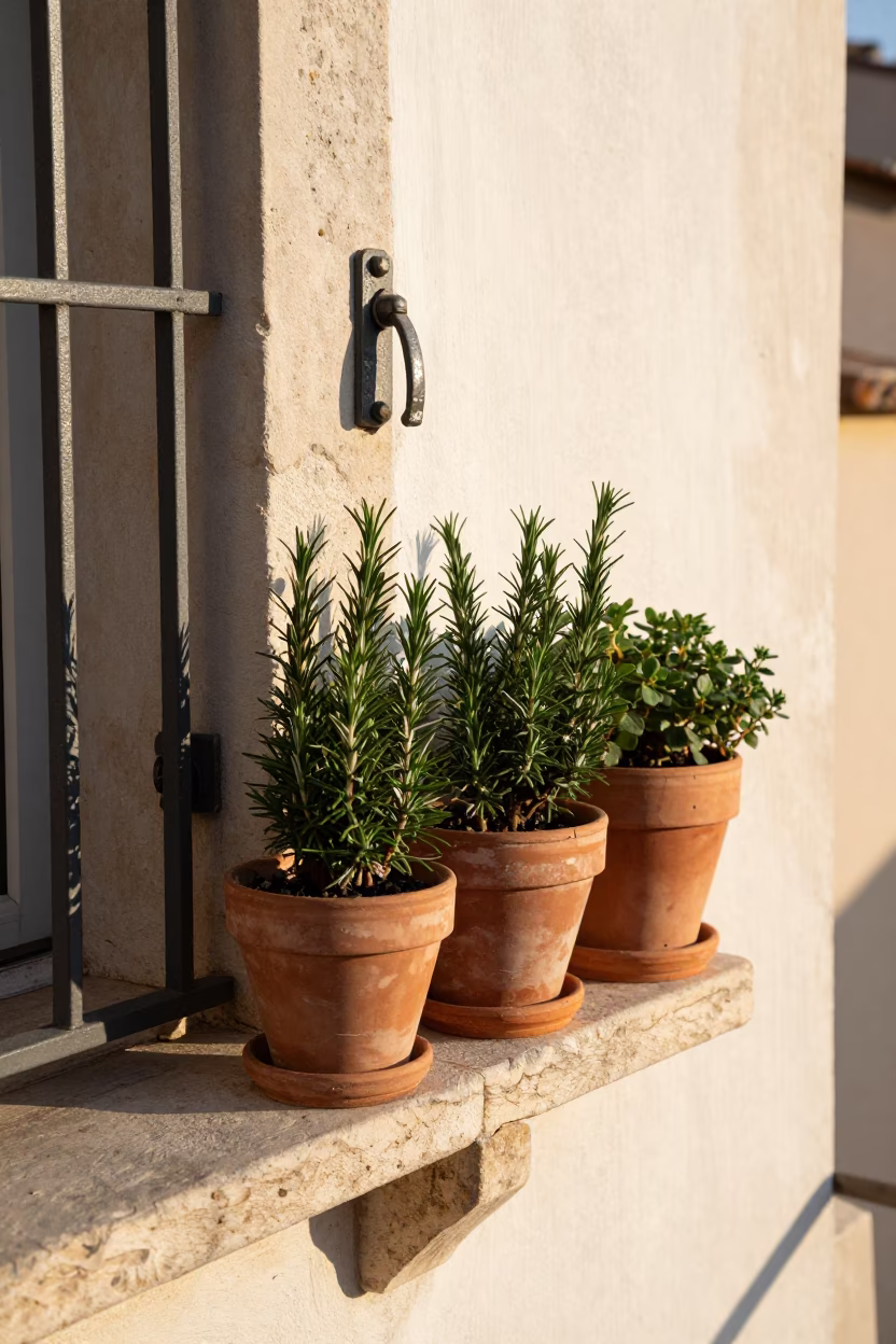 Potted Herbs in Marseille in in Marseille, France