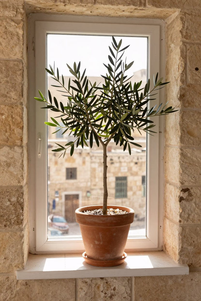 Potted Olive Tree in Amman in in Amman, Jordan