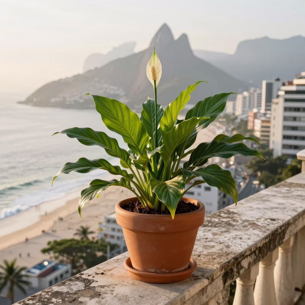 Potted Peace Lily in Rio De Janeiro in in Rio de Janeiro, Brazil