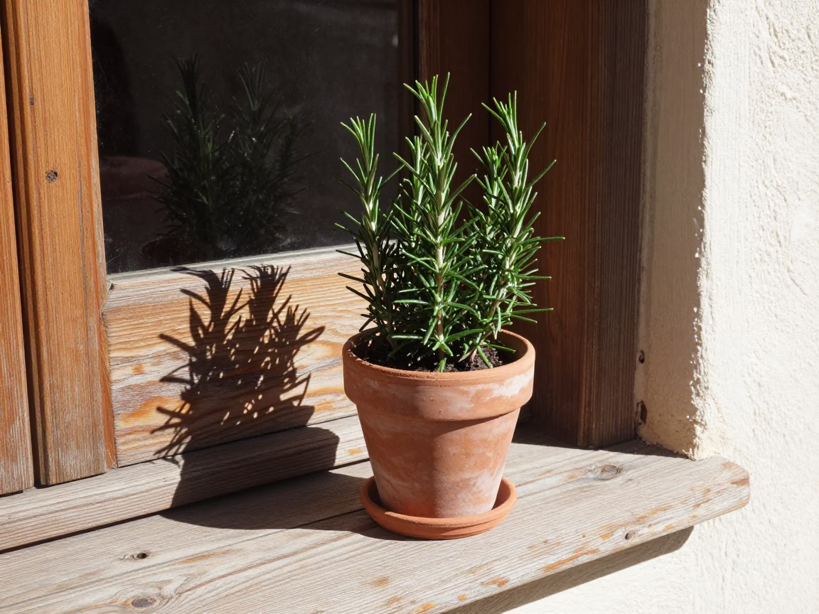 Potted Rosemary in Granada in in Granada, Spain