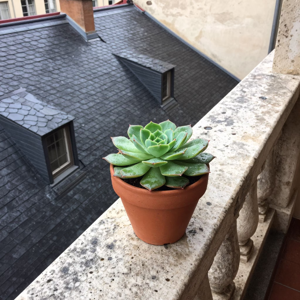 Potted Succulent in Lyon in in Lyon, France