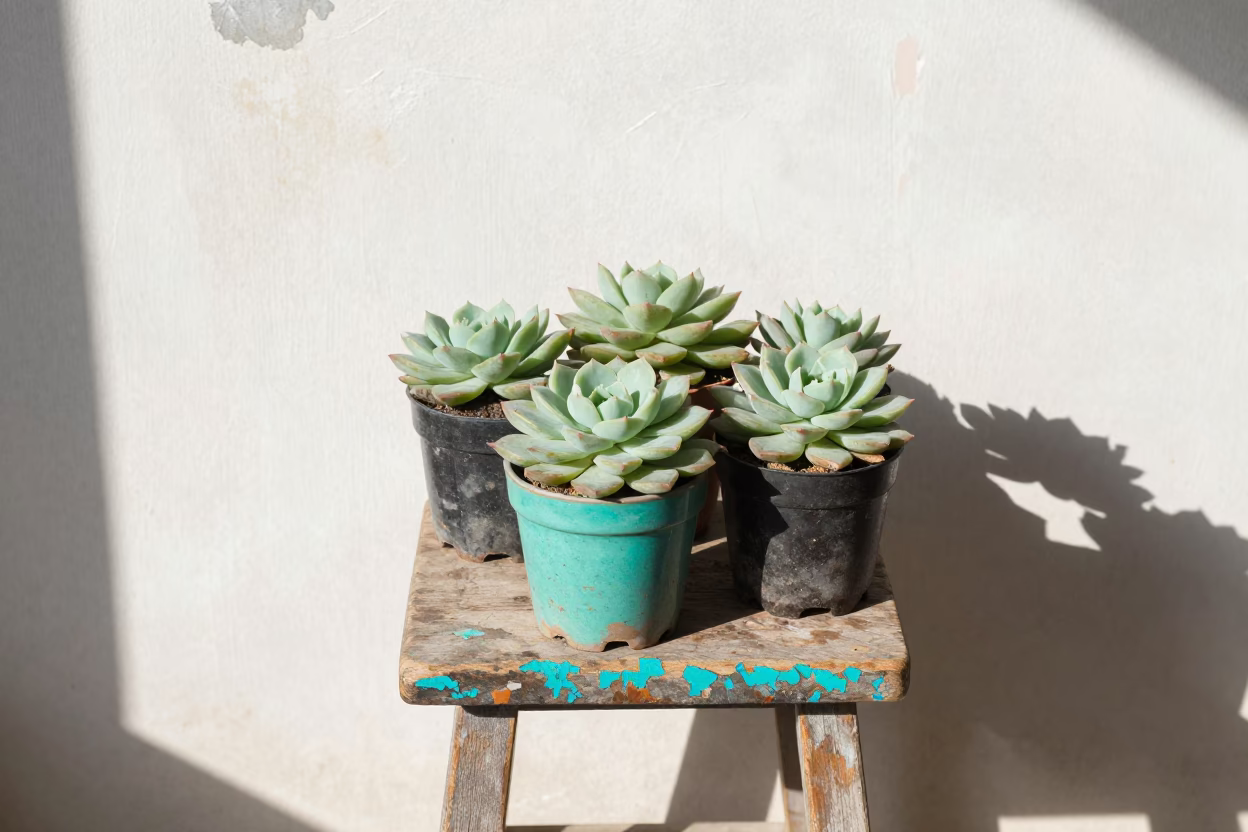 Potted Succulents in George Town in in George Town, Malaysia