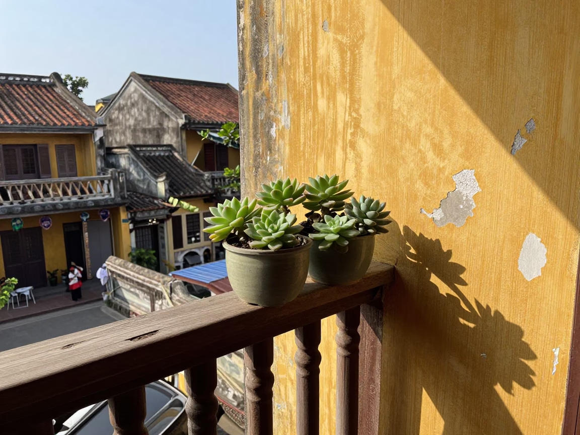 Potted Succulents in Hoi An in in Hoi An, Vietnam