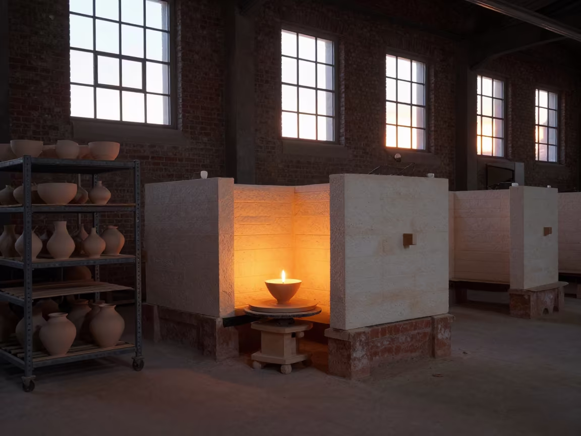 Potter Glazing Bowl in Lille Foundry in in a foundry in Lille