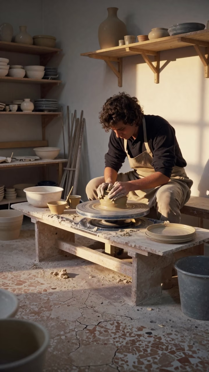 Potter Working in Seville in in Seville, Spain