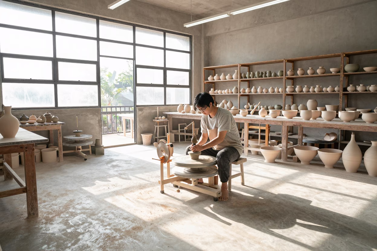Potter Working in Tainan in in Tainan, Taiwan
