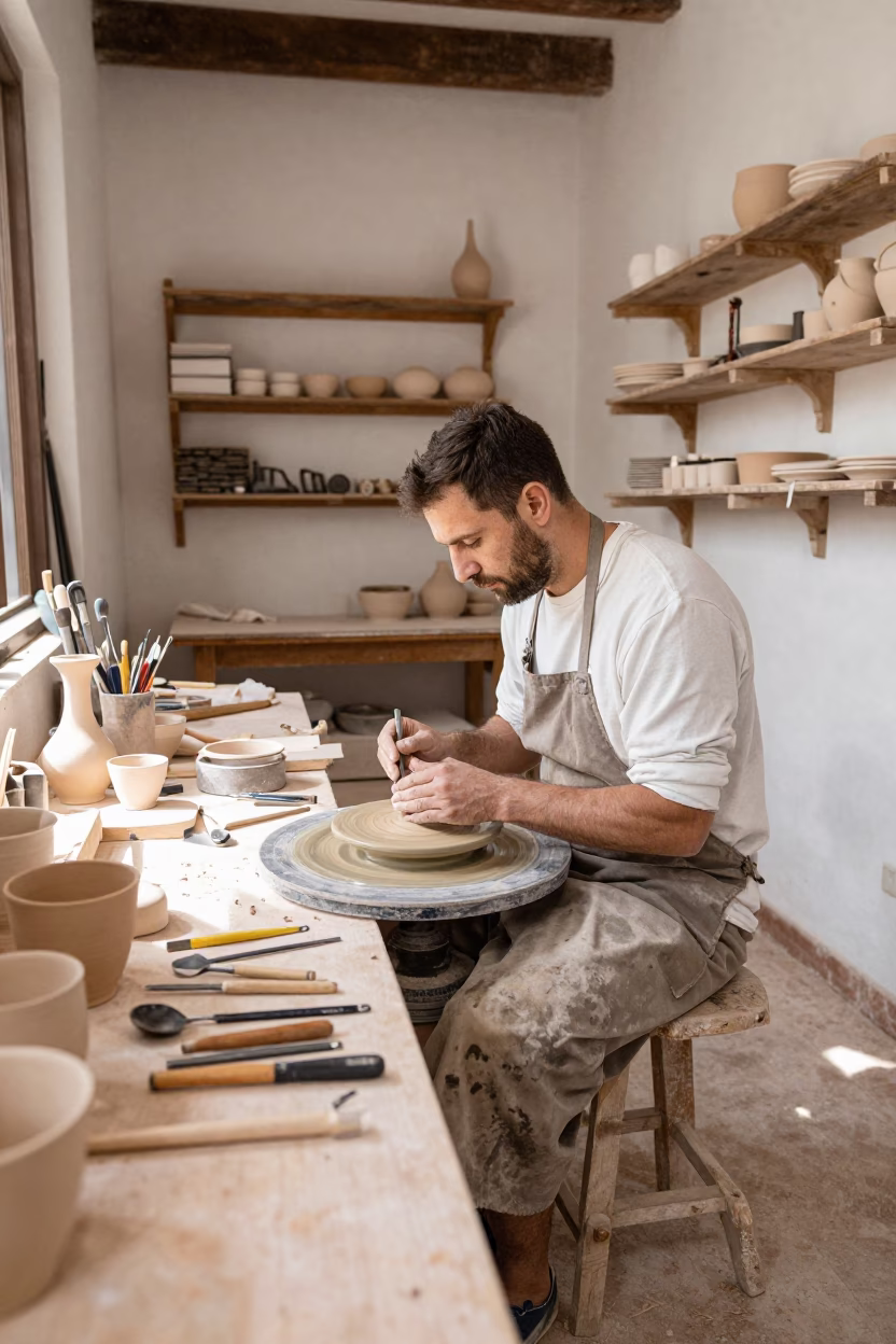Potter Working in Valencia in in Valencia, Spain