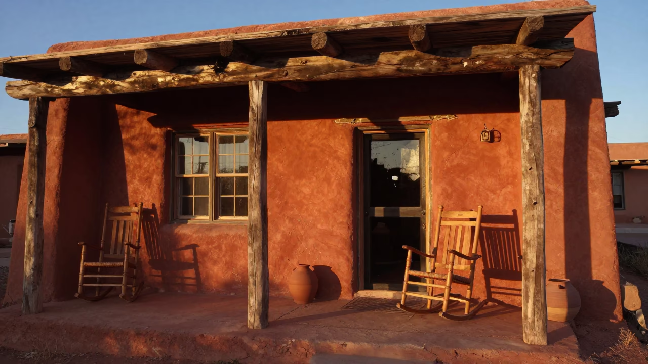 Pottery Craftsmanship in Santa Fe at Clear Late-afternoon Light in in Santa Fe, New Mexico, United States