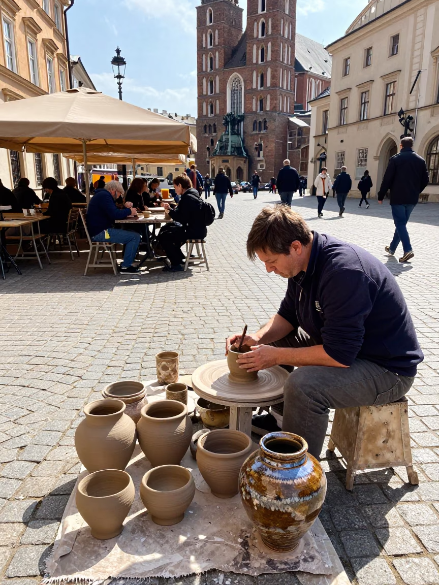 Pottery Demonstration in Krakow in in Krakow, Poland