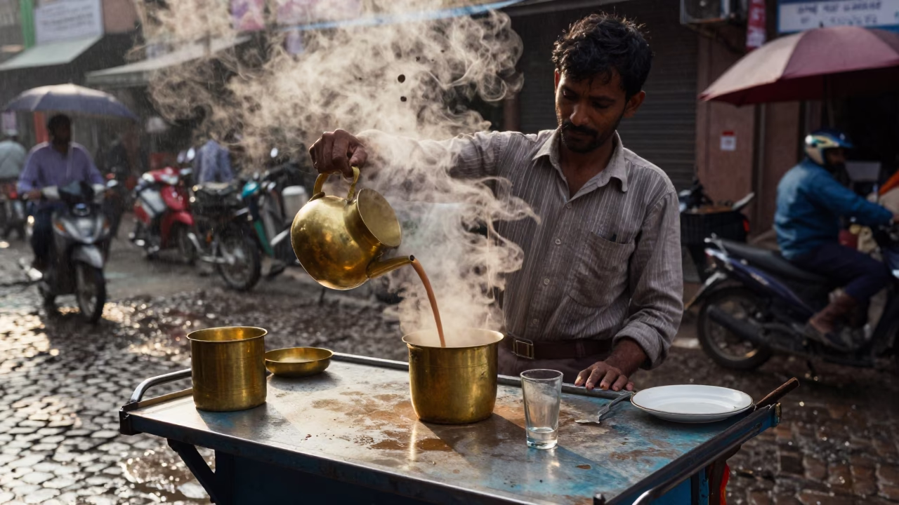Pouring Chai in Delhi in in Delhi, India