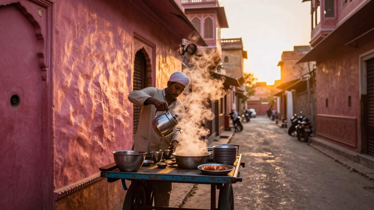 Pouring Chai in Jaipur in in Jaipur, India