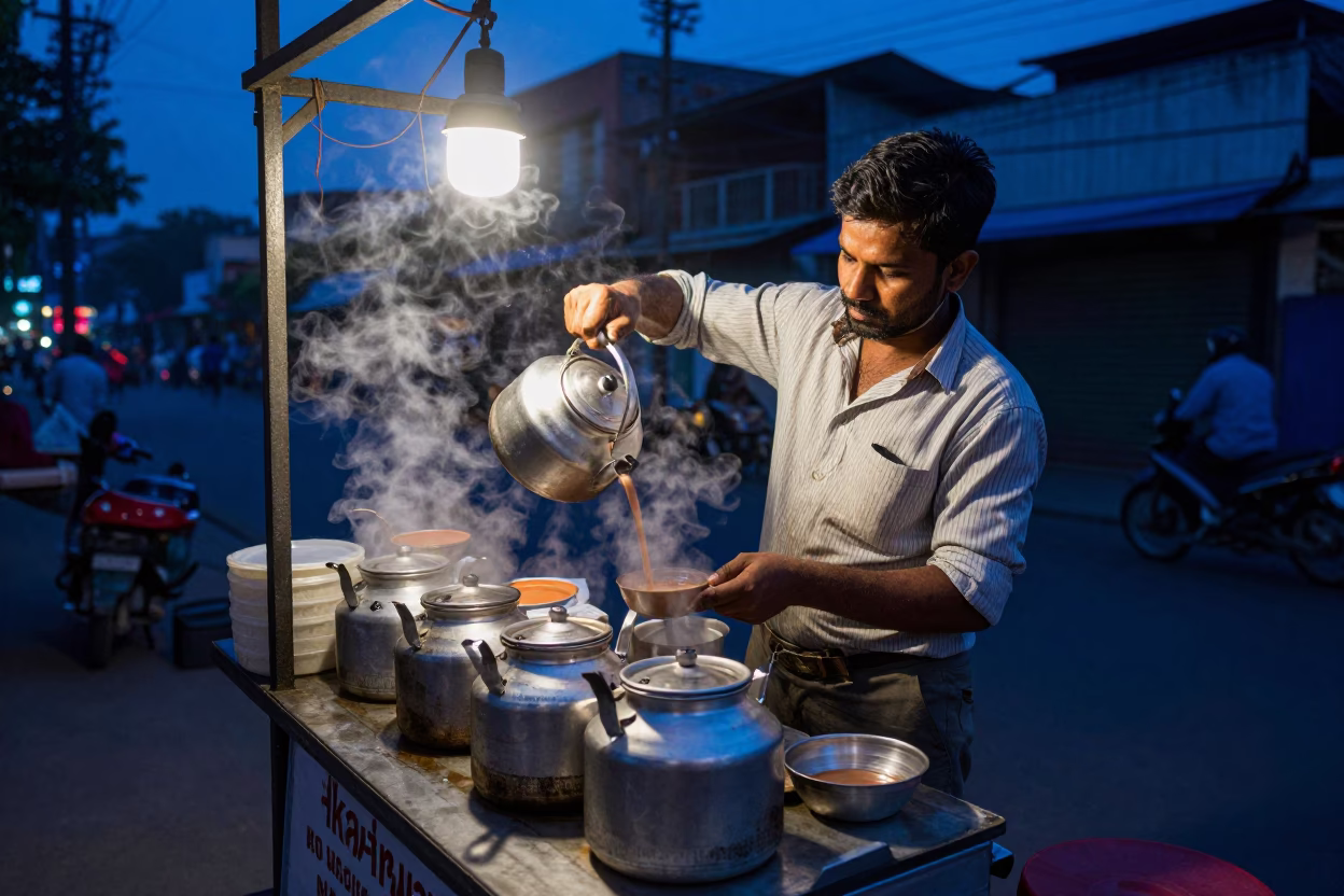 Pouring Chai in Kolkata in in Kolkata, India