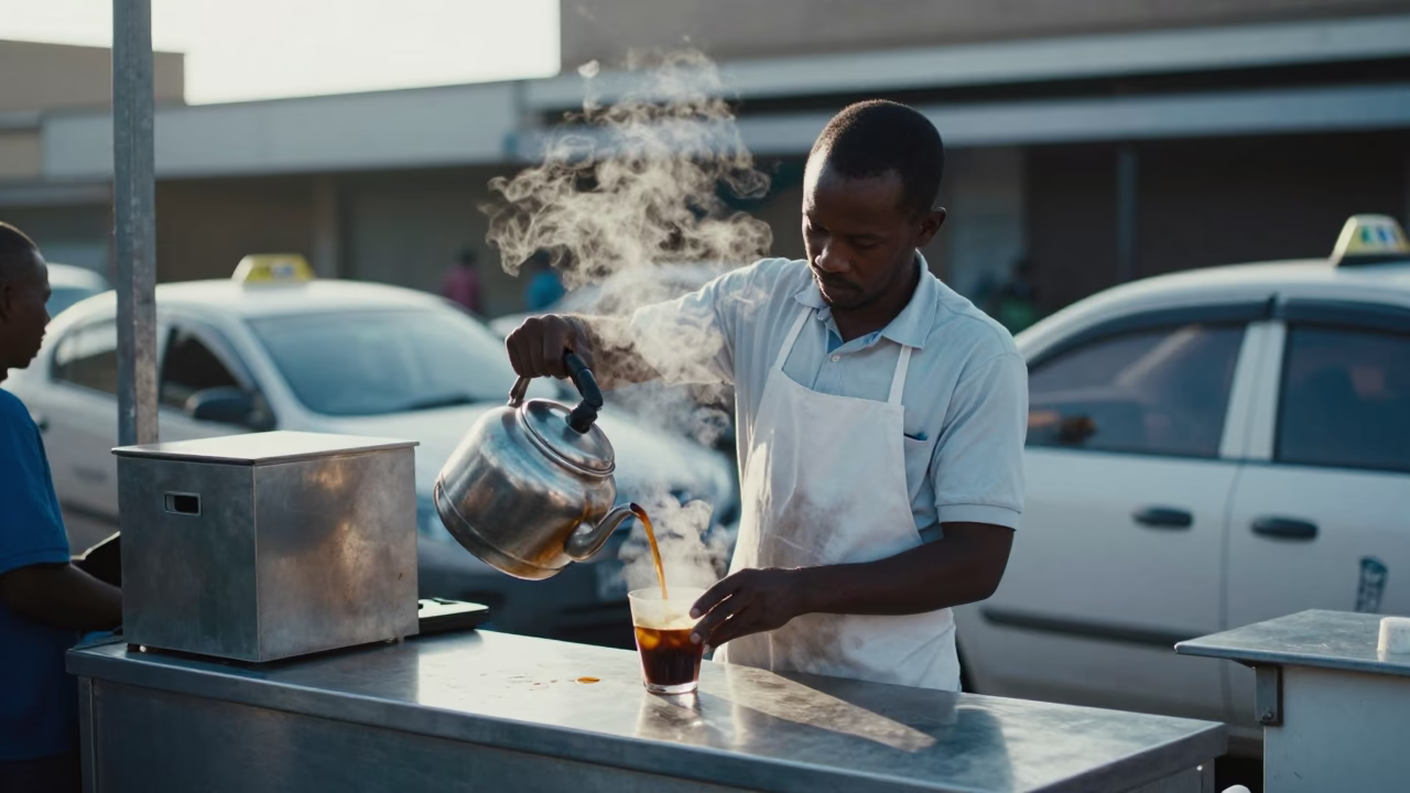 Pouring Coffee in Johannesburg in in Johannesburg, South Africa