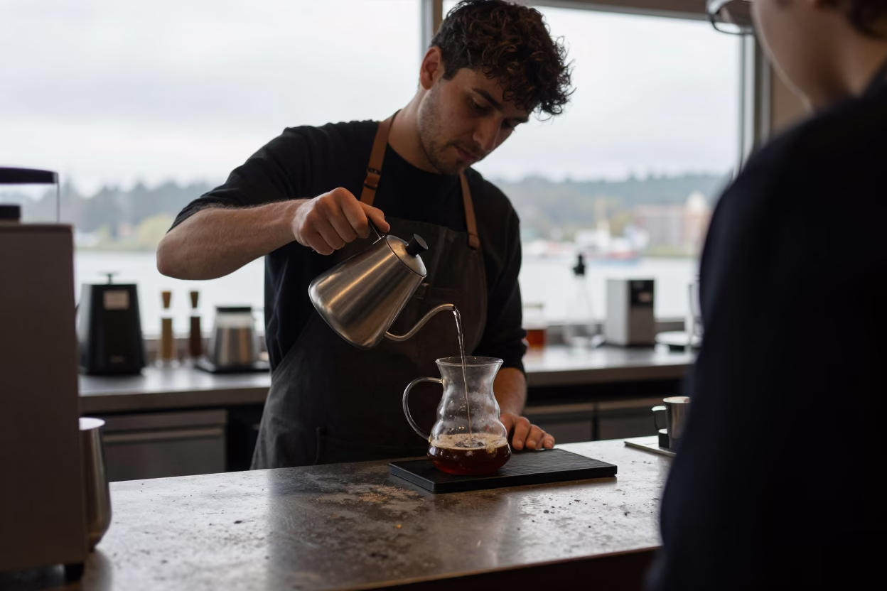 Pouring Coffee in Portland in in Portland, Oregon, United States