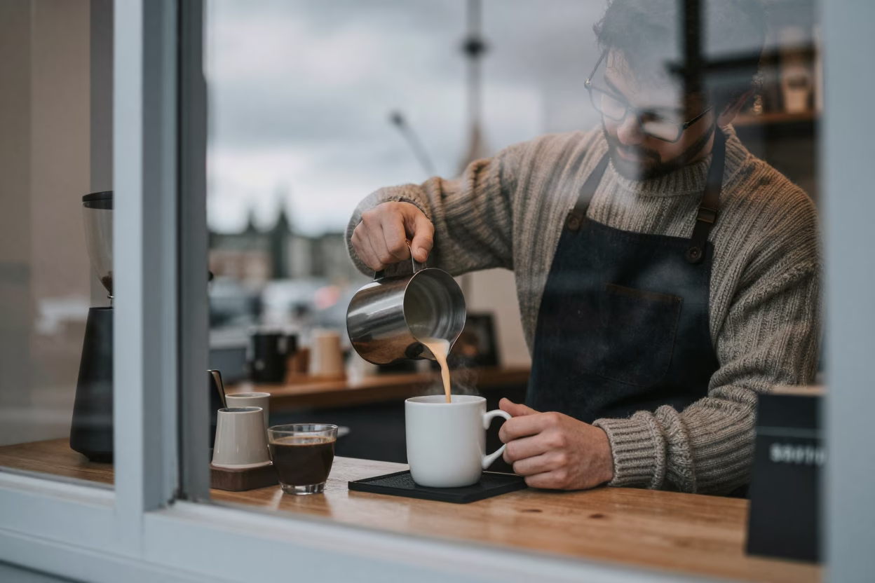 Pouring Coffee in Seattle in in Seattle, Washington, United States