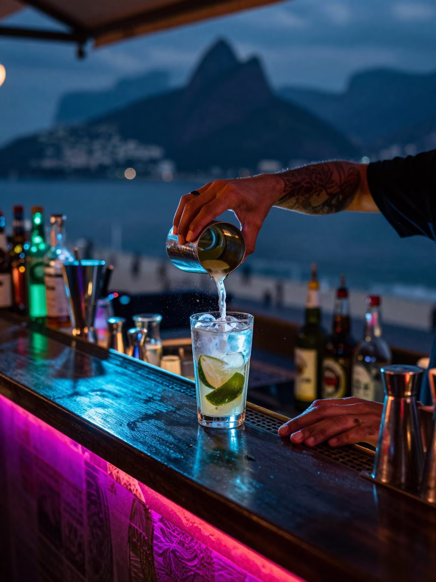 Pouring Drink in Rio De Janeiro in in Rio de Janeiro, Brazil