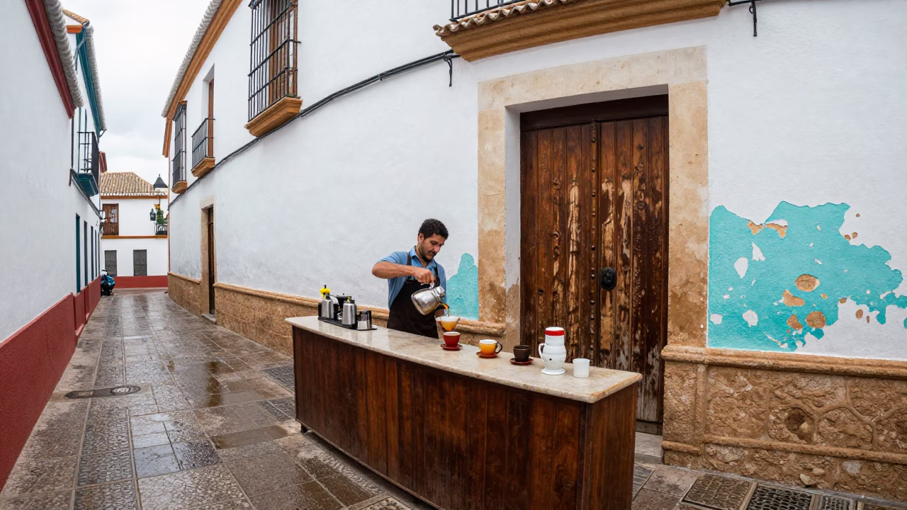 Pouring Drinks in Granada in in Granada, Spain