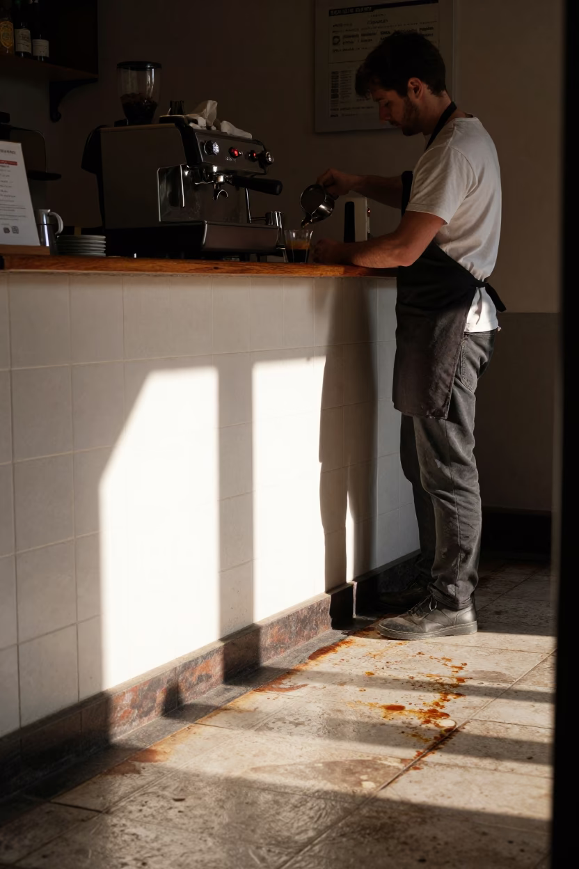 Pouring Espresso in Florence in in Florence, Italy