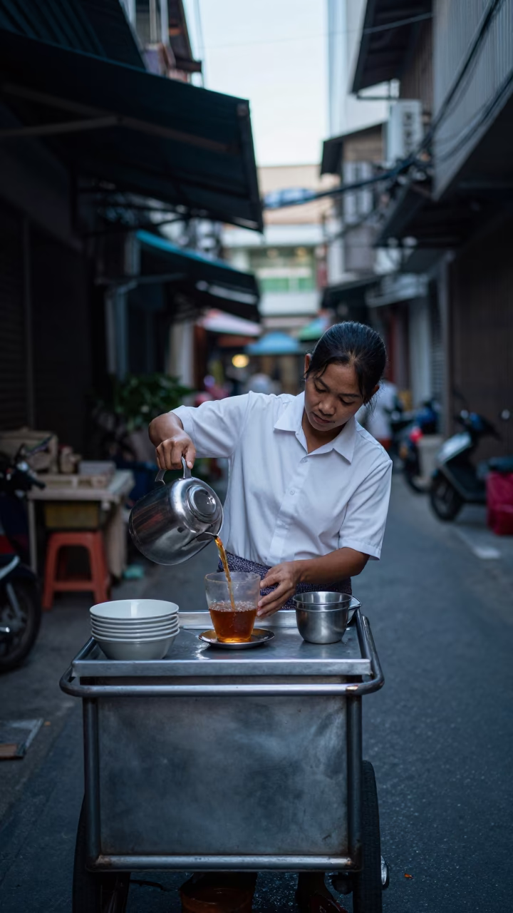 Pouring Tea in Bangkok in in Bangkok, Thailand
