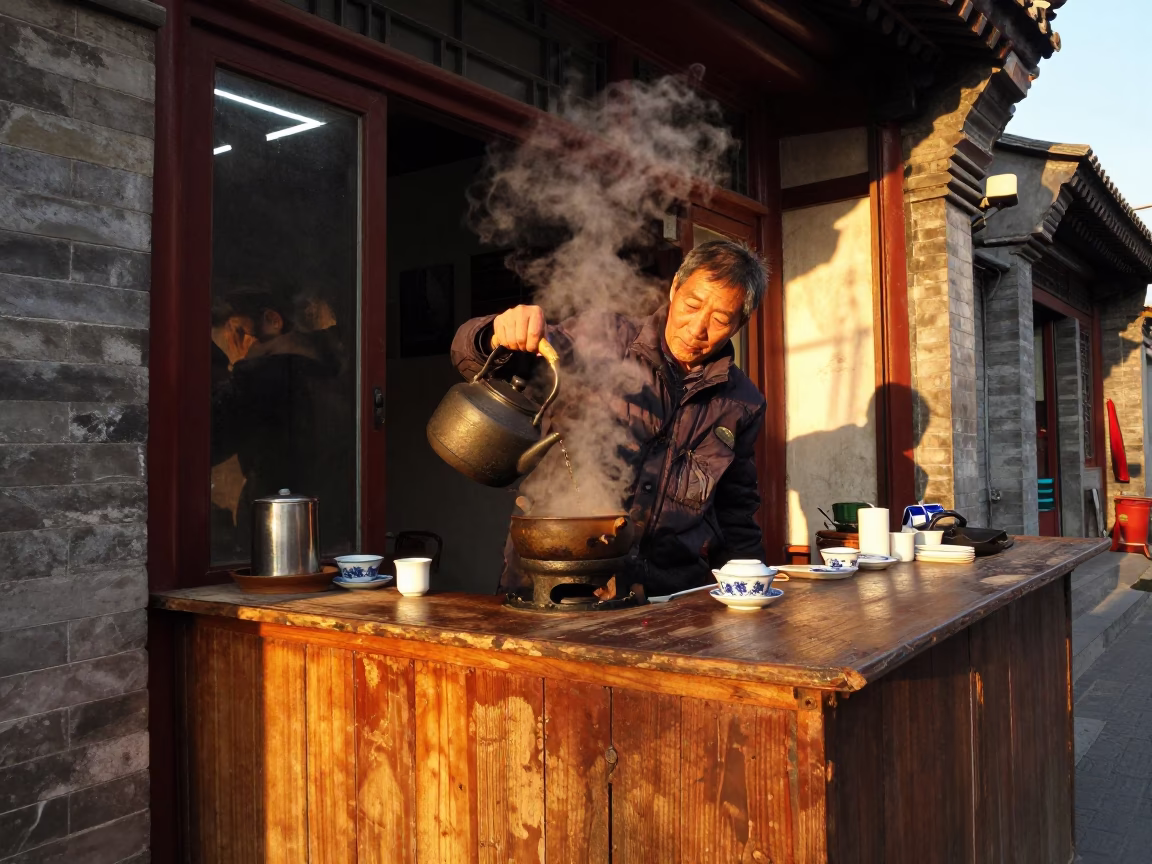 Pouring Tea in Beijing in in Beijing, China