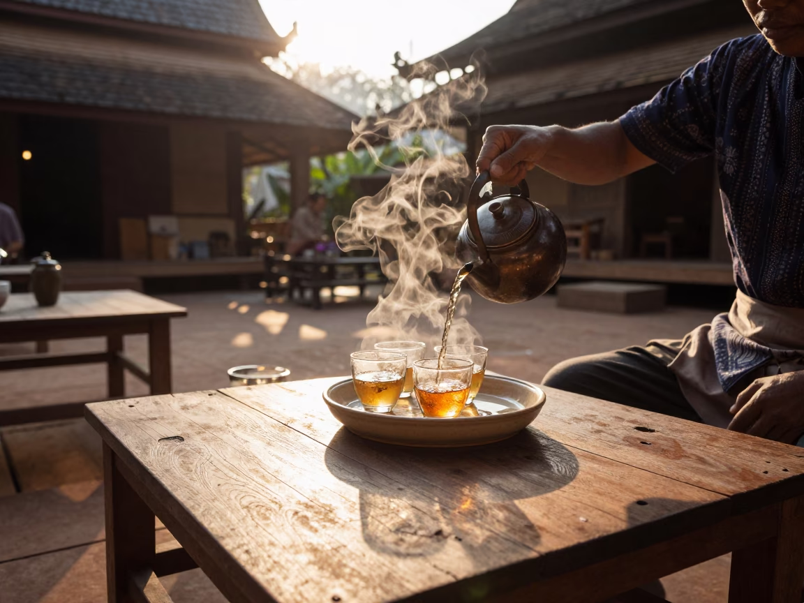 Pouring Tea in Chiang Mai in in Chiang Mai, Thailand