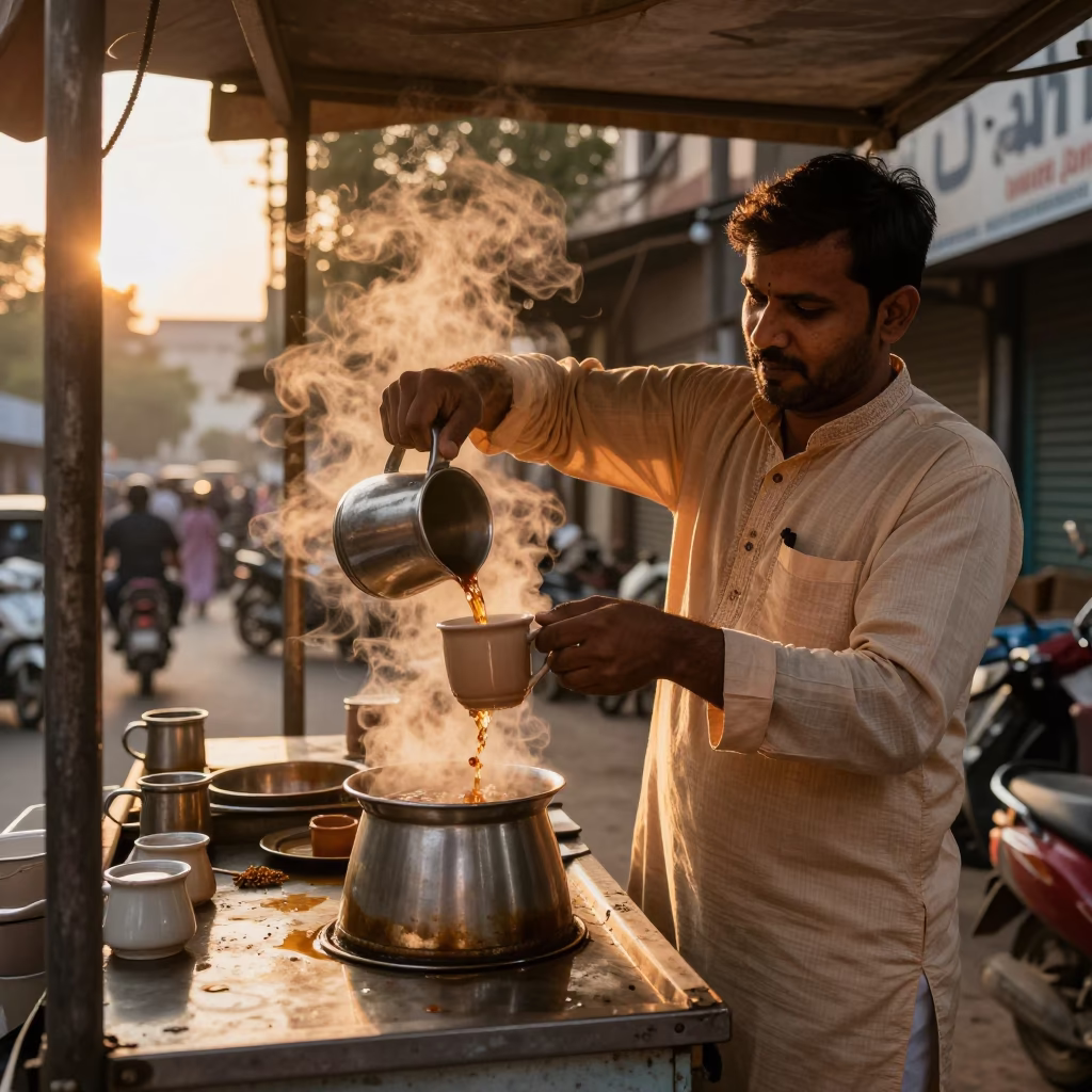 Pouring Tea in Delhi in in Delhi, India