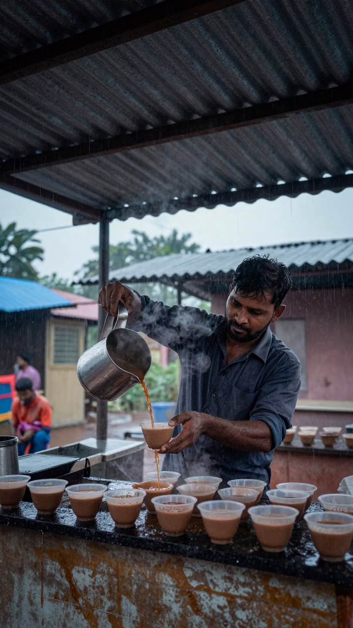 Pouring Tea in Hyderabad in in Hyderabad, India