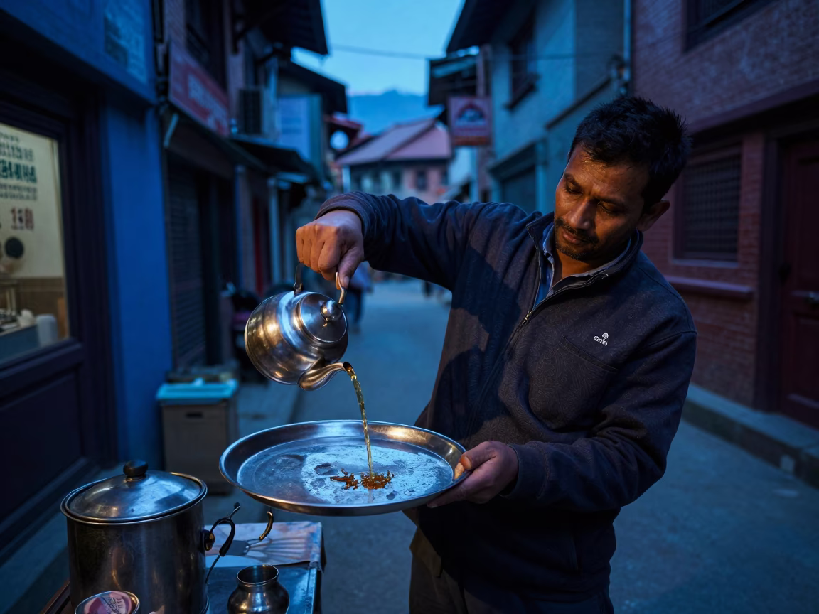 Pouring Tea in Kathmandu in in Kathmandu, Nepal