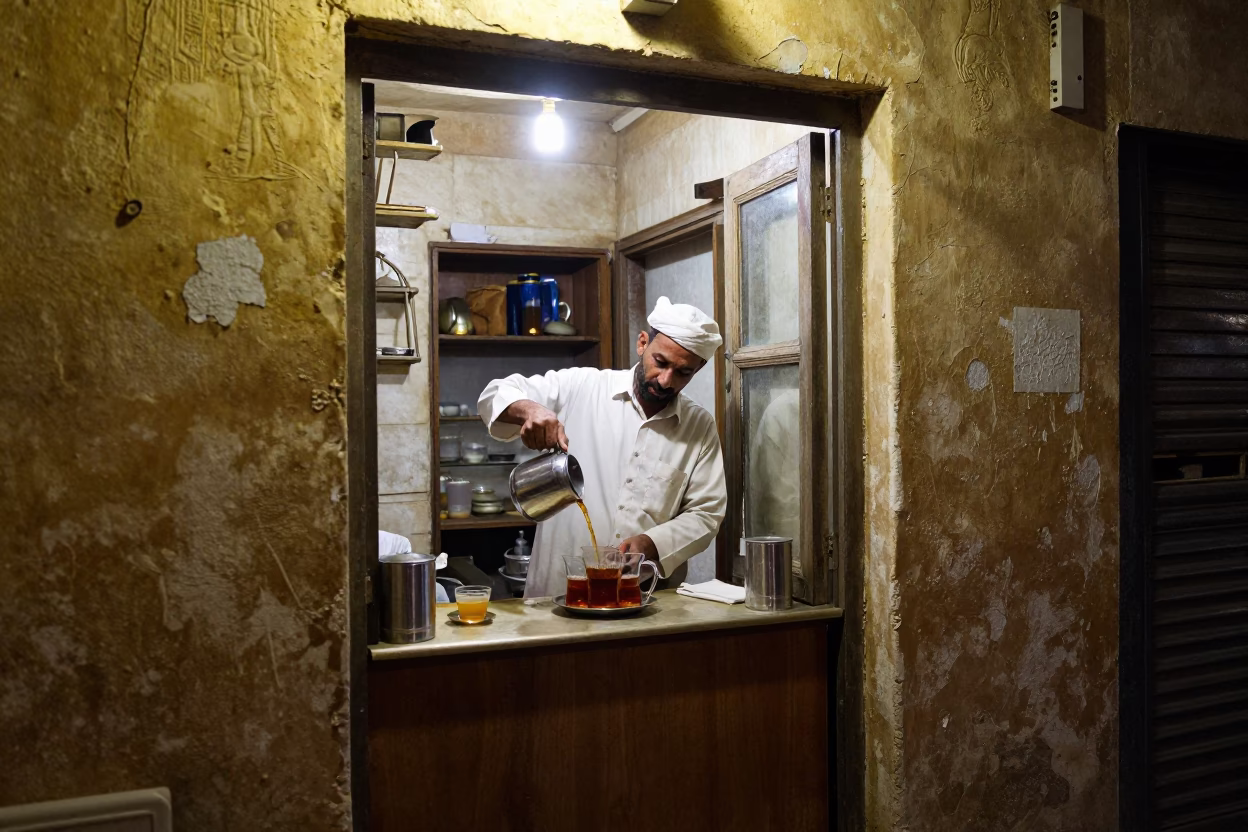 Pouring Tea in Luxor in in Luxor, Egypt