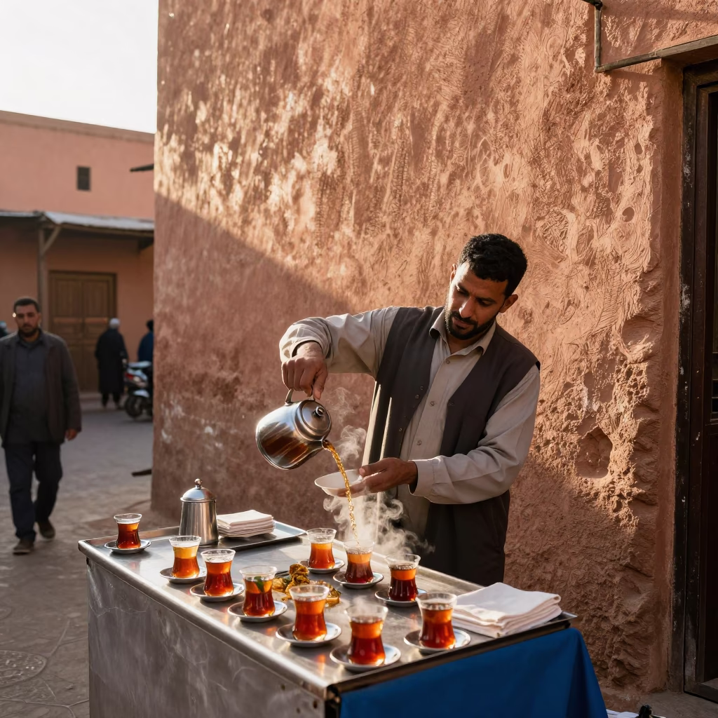 Pouring Tea in Marrakech in in Marrakech, Morocco